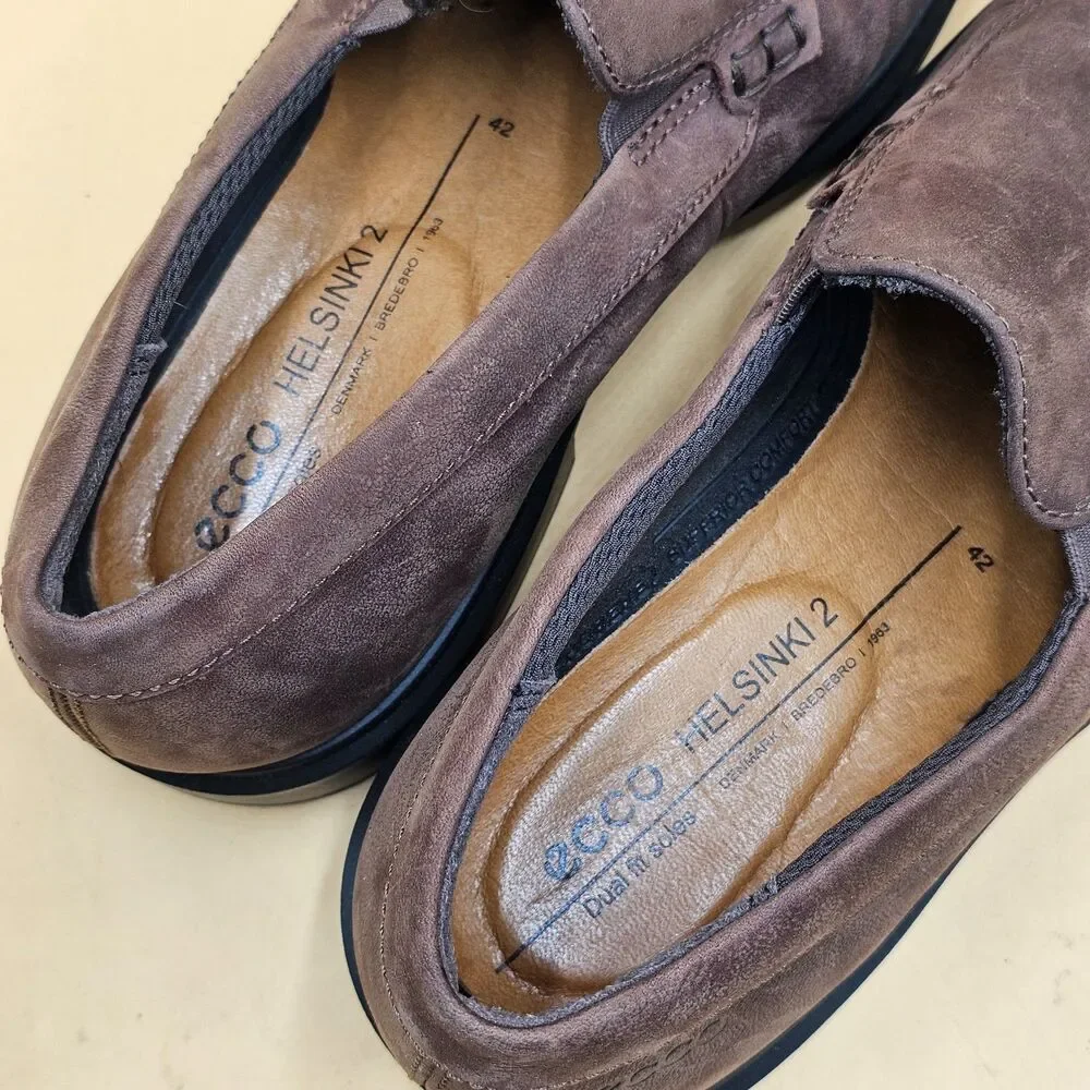 Ecco Men's Helsinki 2.0 Loafer Taupe Leather Slip On Shoes Size EU 42 US 8.5-9